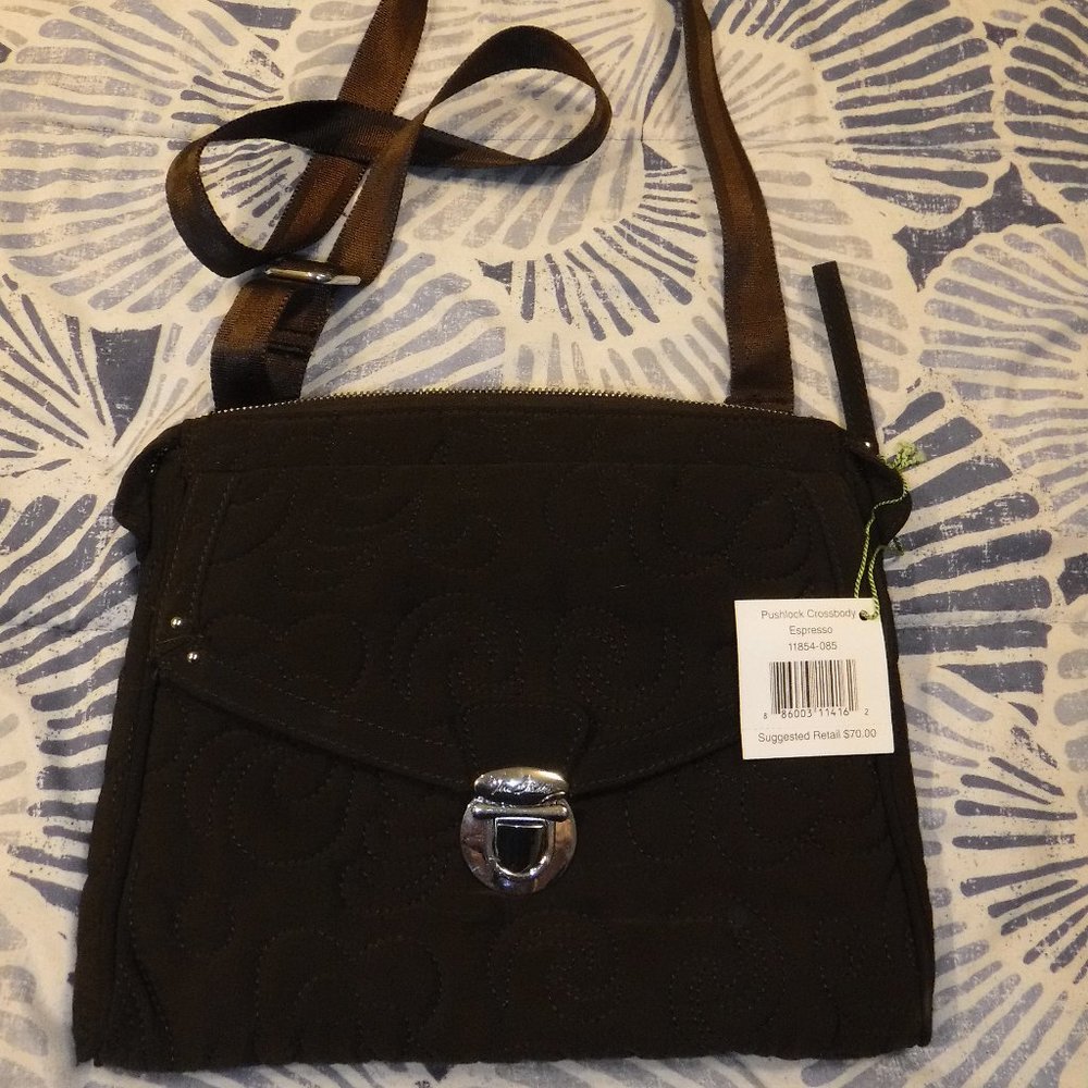 Vera Bradley Pushlock Crossbody Espresso